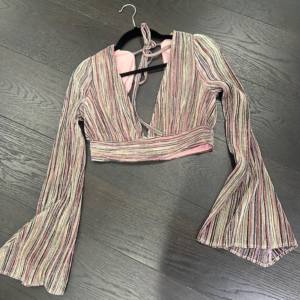House of Harlow metallic multi color top